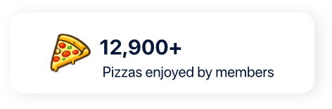 12,900+ pizzas enjoyed by members